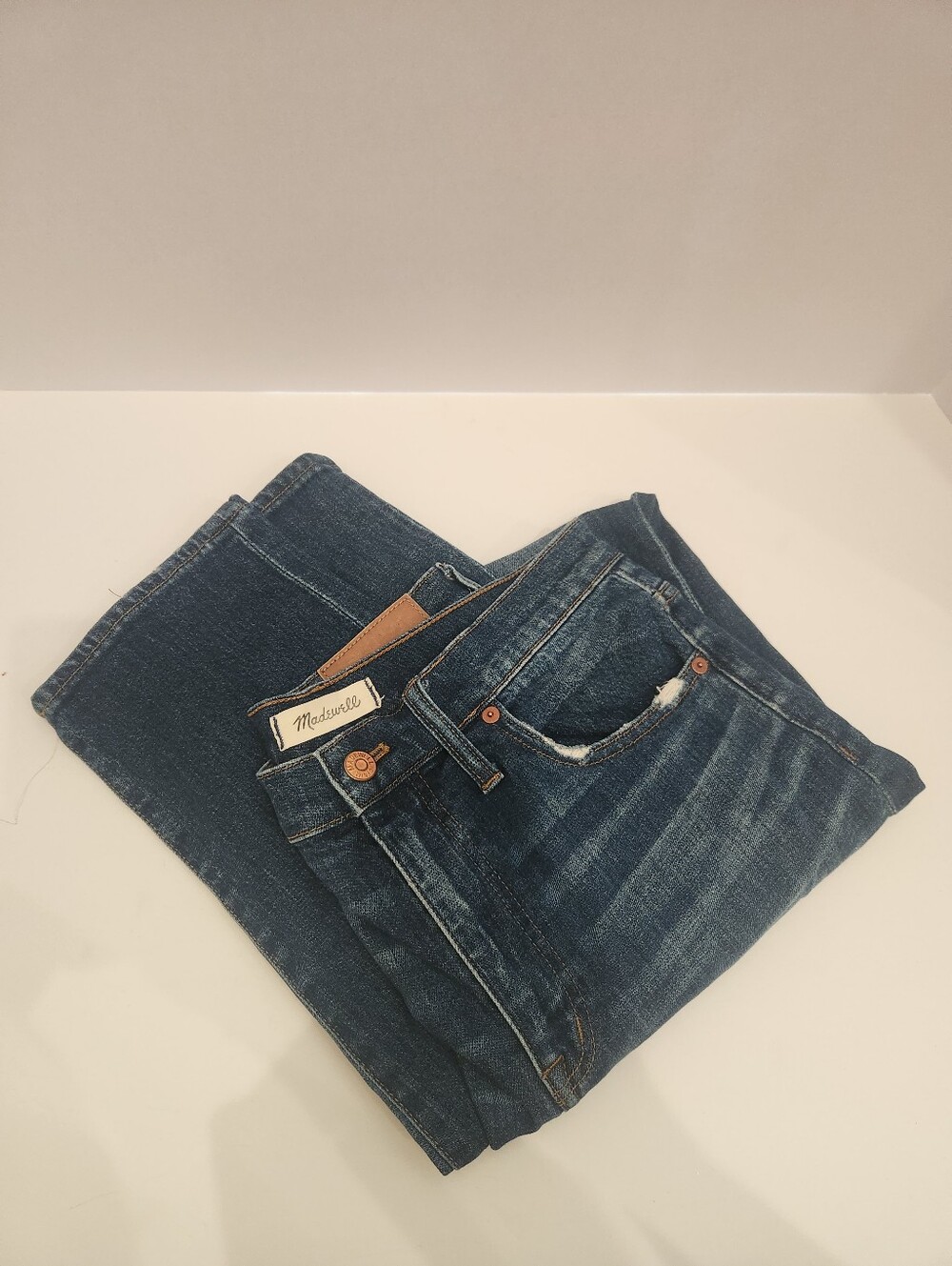 Madewell The High-Rise Slim Boyjean Dark Blue Wash